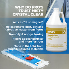 Misty Crystal Clear Dust Mop Treatment – Non-Oily Dust and Dirt Removal Aid – 1 Gallon