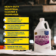 Zep Morado Extra Heavy-Duty Industrial Cleaner and Degreaser – Quickly Removes Grease – 55 Gallon