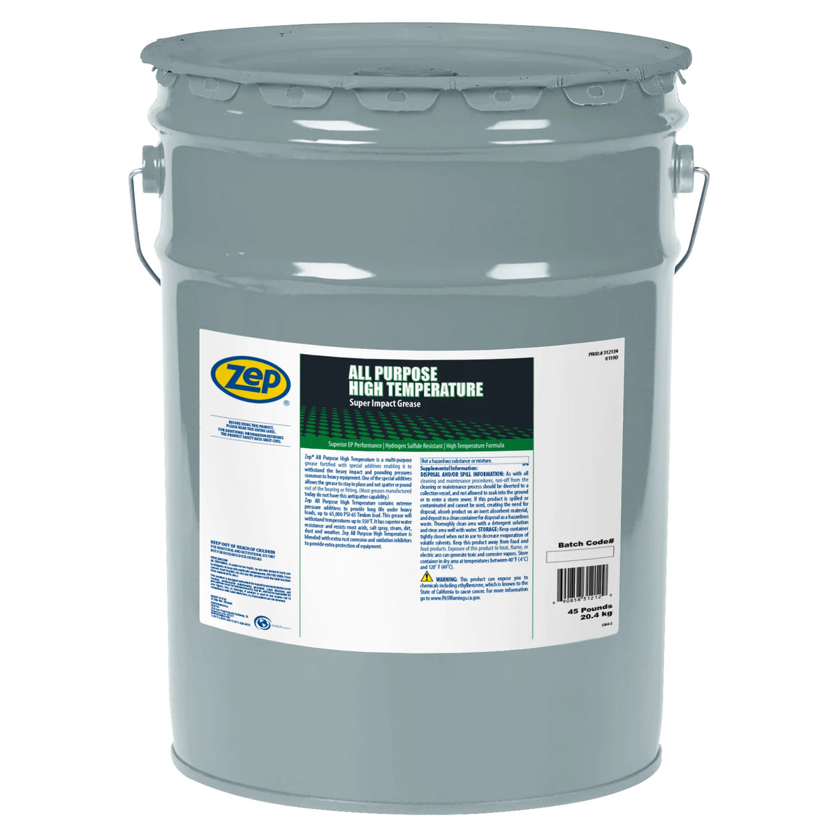 Zep All Purpose High Temperature Grease – Withstands Temps Up to 550 °F – 45 Pound