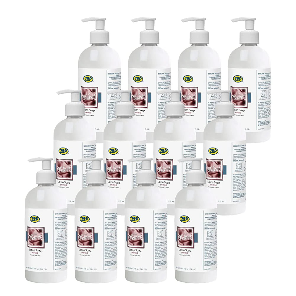 Zep Velvet Pearlized Lotion Soap – Moisturizes as it Cleans – 500 mL