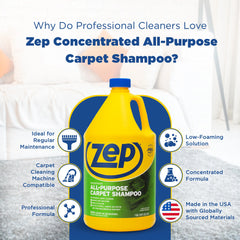 Zep Hi-Traffic Carpet Spot Remover & Cleaner 1 Gal and Zep All-Purpose Carpet Shampoo Concentrate 1 Gal