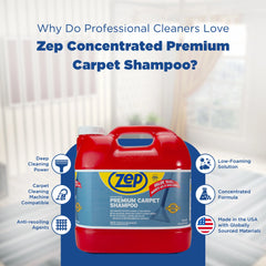 Zep Premium Carpet Shampoo Concentrate – Renews Soiled Carpets – 2.5 Gallon