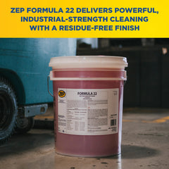 Zep Formula 22 Low Foam Industrial Cleaner – Highly-Concentrated, General-Purpose Cleaner – 5 Gallon
