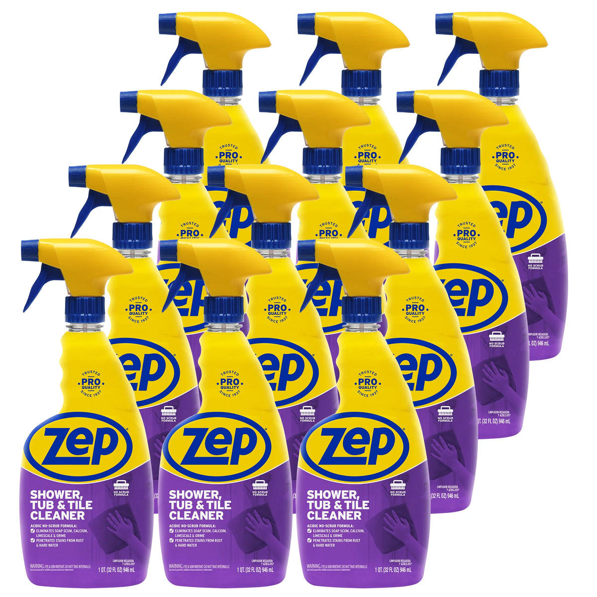 Zep Shower, Tub & Tile Cleaner - Acidic No-Scrub Formula - 32 oz