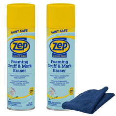Zep Home Pro Foaming Scuff & Mark Eraser 18 oz and Blue Microfiber Rag